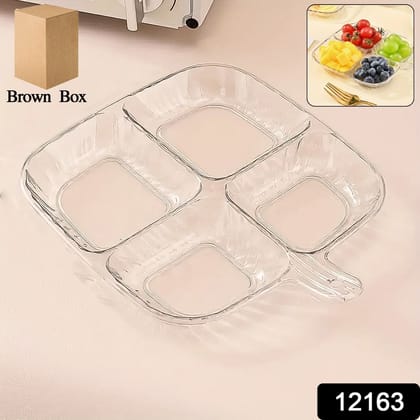 Plastic Kitchen Trays for Serving (4 Compartment / 1 Pc) | Assorted Colour