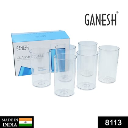 Ganesh Classic Plastic Glass Set of-6 (Each Glass 350ml) Ganesh Classic Plastic Glass Set of-6 (Each Glass 350ml)