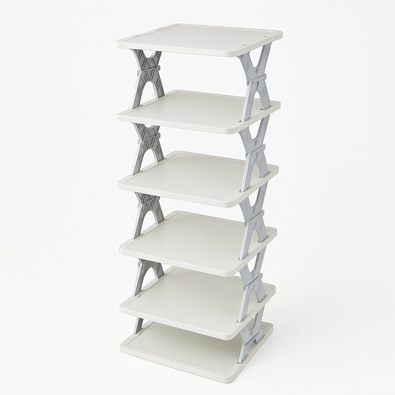 Smart 6-Layer Shoe Rack – Foldable, Collapsible & Heavy-Duty Plastic Stand for Home Entryway Storage Organizer (Mix Color)