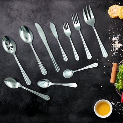 45Pc Stainless steel Flatware Set Used For Dinner, Breakfast And Lunch Purposes In All Kinds Of Places. | Assorted Colour