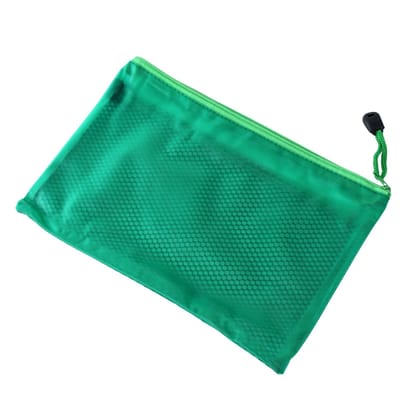 Zipper Mesh Pouch Multipurpose Travel Bag for Cosmetics Makeup Offices Supplies (25 x 16 cm)