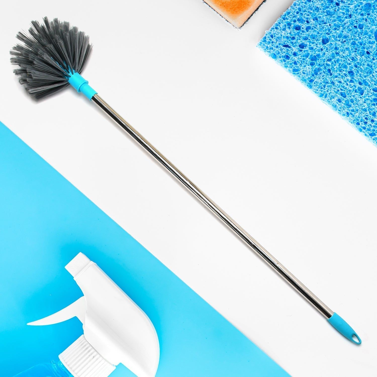 Extendable Stainless Steel Cobweb Brush for Ceiling, Lights, Fans & Home Dusting