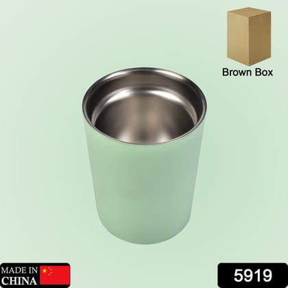Vacuum Glass 304 Stainless Steel Home Office Lidless Anti-Scald Water Cup Drink Mug, Tumbler | Assorted Colour