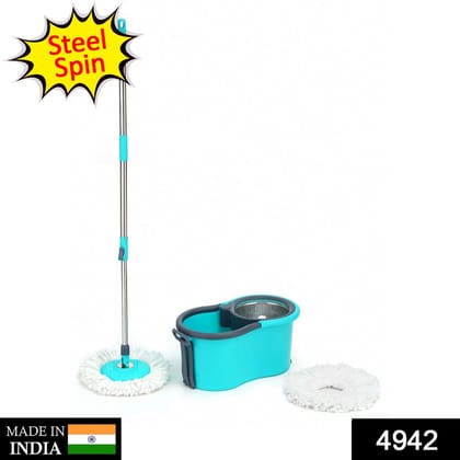 Quick Spin Mop With Steel Spin, Bucket Floor Cleaning, Easy Wheels & Big Bucket, Floor Cleaning Mop with Bucket