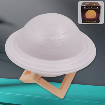 3D Saturn Lamp Home Decoration Bedside Night Light With Base (1 pc / Multicolor)assorted colour