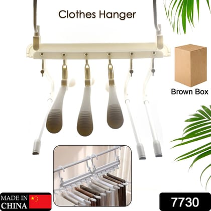 Cloth Hanger 6 in 1 Multi-Layer Hanging Mass Pants Rack Stainless Steel Pants Hangers Folding Storage Rack Space Saver Storage for Trousers Scarf Tie Belt