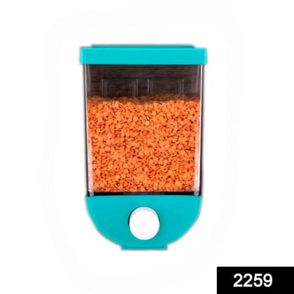 Wall Mounted Cornflakes / Cereal / Pulses / Beans / Oatmeal / Namkeen / Dry Food Storage Box / Tank - 1100 ml (assorted color)
