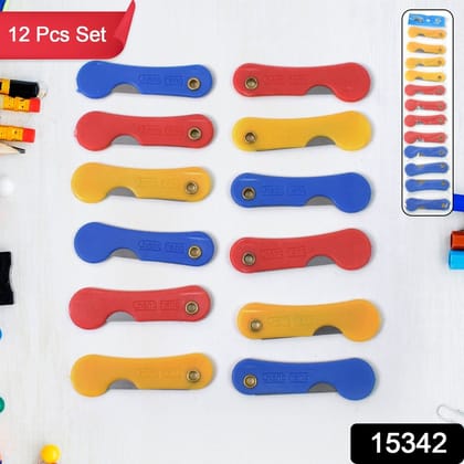 Multicolour Mini Paper Cutter Knife Pencil Knife (Pack of 12) Multicolour Mini Paper Cutter Knife Pencil Knife (Pack of 12)