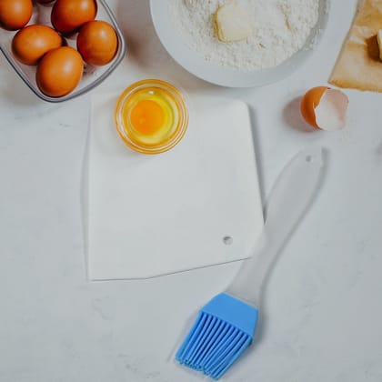 Silicone Spatula Brush And Cake Scraper For Cake Mixer, Decorating, Cooking, Baking and Glazing ( Set of 2pc )