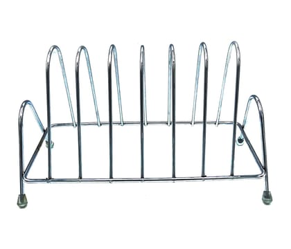 Stainless Steel Square Plate Rack Stand Holder for Kitchen | Assorted Colour