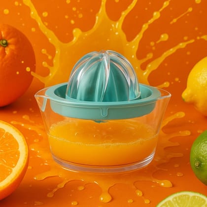Manual Drink Orange Lemon Citrus Lime Fruit Juice Juicer Squeezer, BPA Free, Press & Pourer With Lid Plastic Manual&nbsp;(1 Pc)