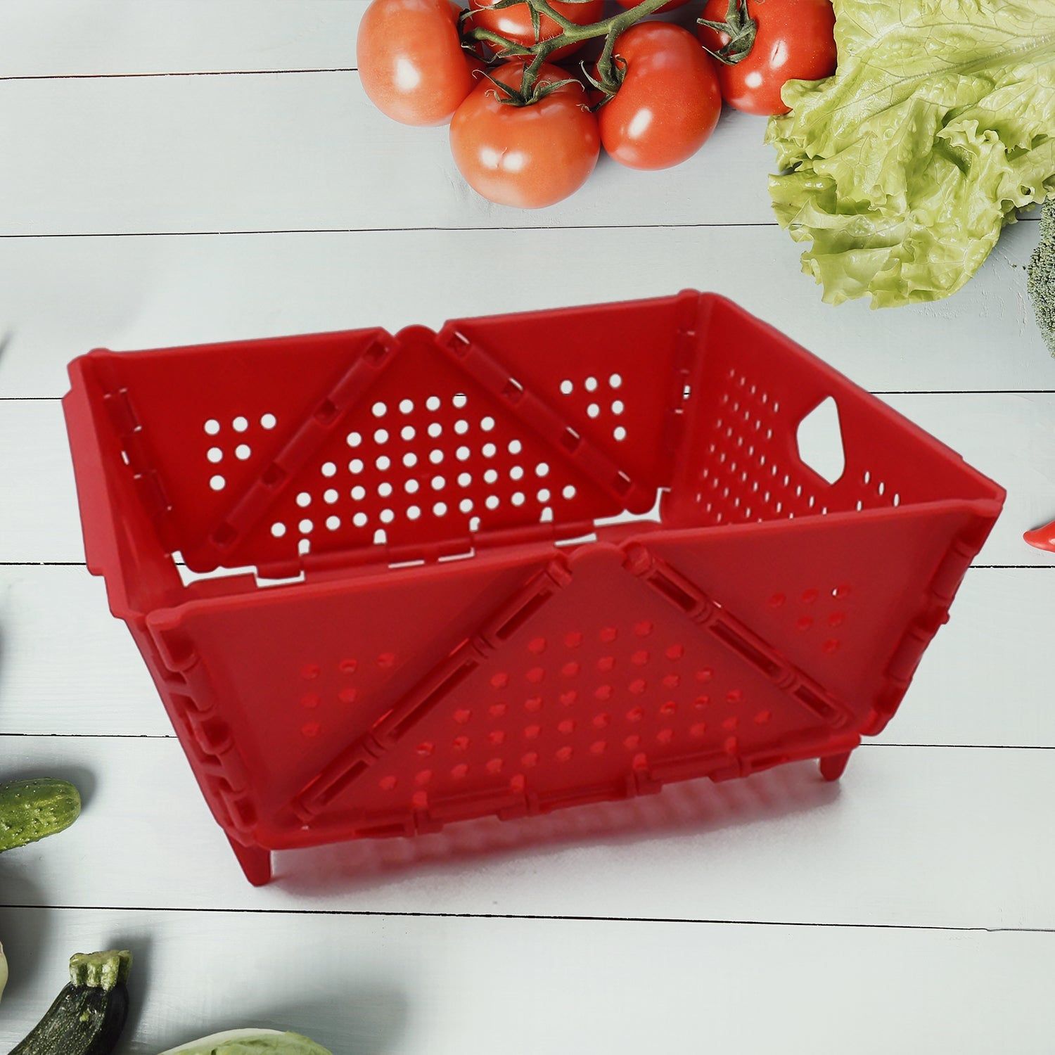 Flexi fold Storage Basket Box with Holes Ventilated Design (23×20 Cm / 1 Pc)