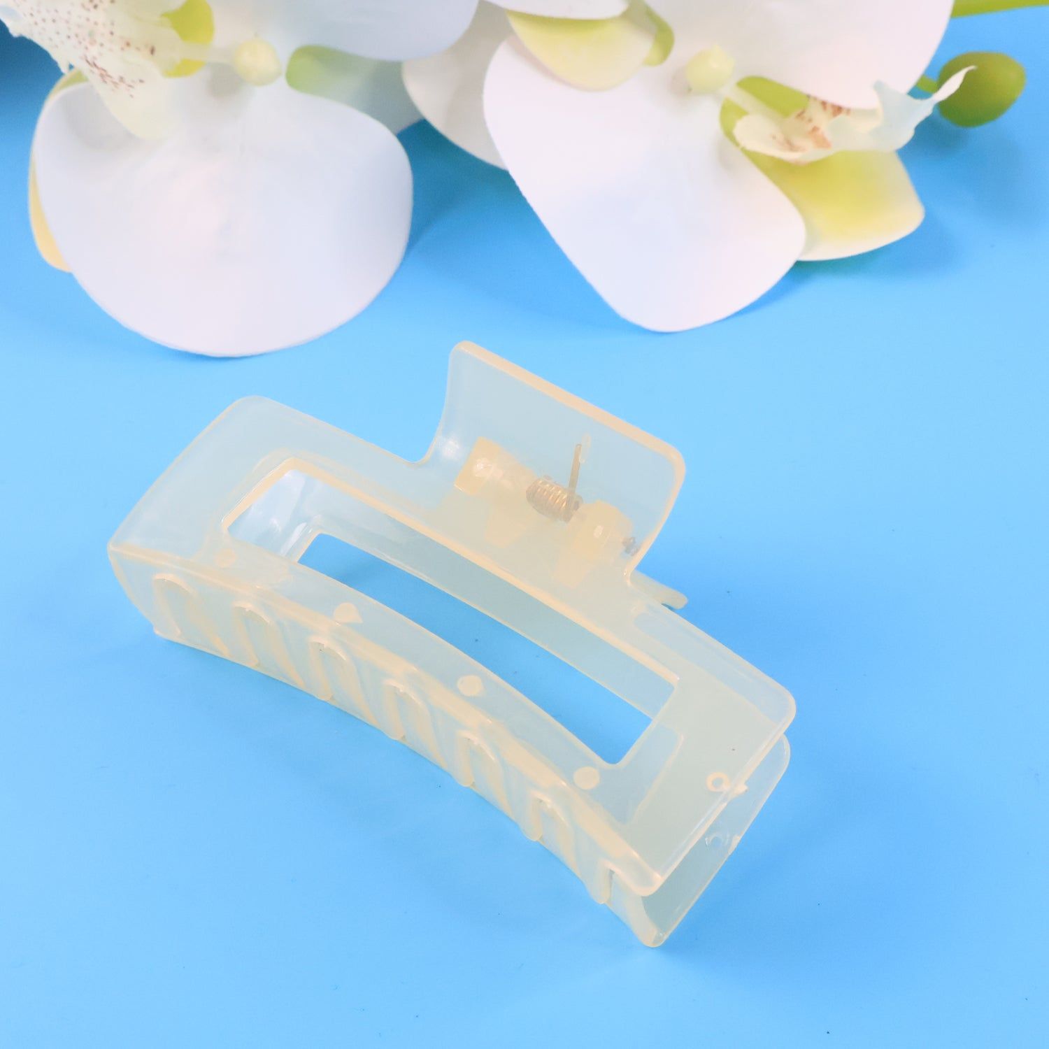 Big Matte Finish Rectangle Hair Claw Clip for Women and Girls – Assorted Color Pack – 1 Pc
