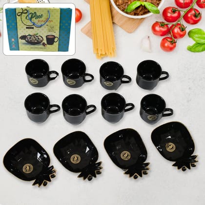 Pine Junction Ceramic Tea / cups / Mug Set With Pineapple Shape Serving Bowl (12 Pcs set) Pine Junction Ceramic Tea / cups / Mug Set With Pineapple Shape Serving Bowl (12 Pcs set)