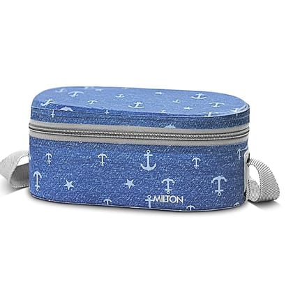 4 Piece Lunch Set with Bag, To Go Food Container, Stainless Steel, Blue_assorted colour