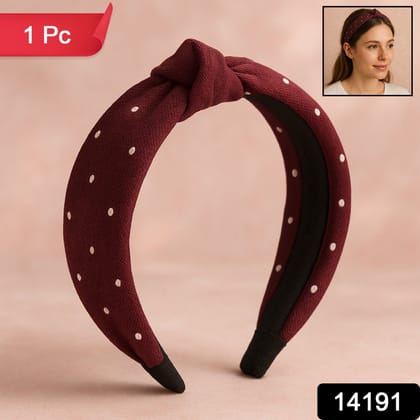 Women's Polka Dot Fabric Knot Hairband – Stylish & Comfortable (1 Pc)