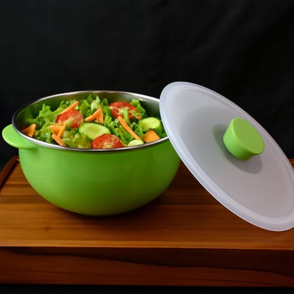 Apex 2200ml Microwave-Safe Plastic Serving Bowl with Lid (1 Pc) | Assorted Colour