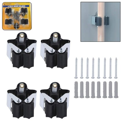 Multifunction Wall Mount Garage Holder for Mop / Broom / Hanger (4 Pcs Set) Multifunction Wall Mount Garage Holder for Mop / Broom / Hanger (4 Pcs Set)