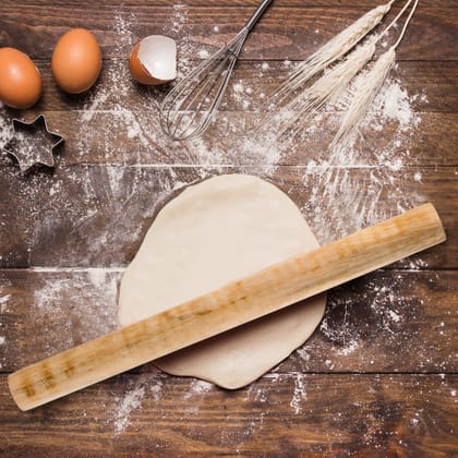 Wooden Pin for Baking | Wooden Roti Maker Belan for Chapati /  Roti  /  Paratha  /  Puri  /  Papad | Wooden Rolling Pin Roller Thick Size | Chapati roller | Wooden chapathi rolling pin | Wooden Belan for kitchen