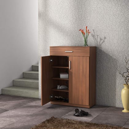 Wooden Shoe Storage Cabinet - Entryway Organizer with Shelves & Drawer_assorted colour